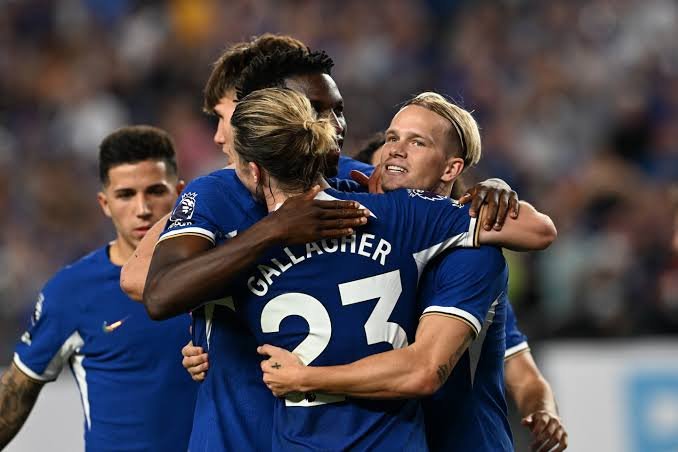 Conor Gallagher and Mykhailo Mudryk scored for Chelsea in the second half of their match against Brighton in Philadelphia. 