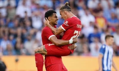 Karlsruher 2-4 Liverpool: Diogo Jota scores twice in stoppage time as Dominik Szoboszlai and Alexis Mac Allister make debuts