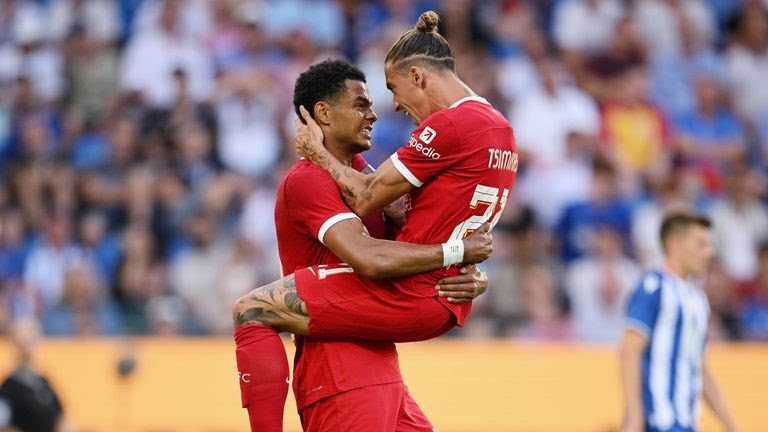 Karlsruher 2-4 Liverpool: Diogo Jota scores twice in stoppage time as Dominik Szoboszlai and Alexis Mac Allister make debuts