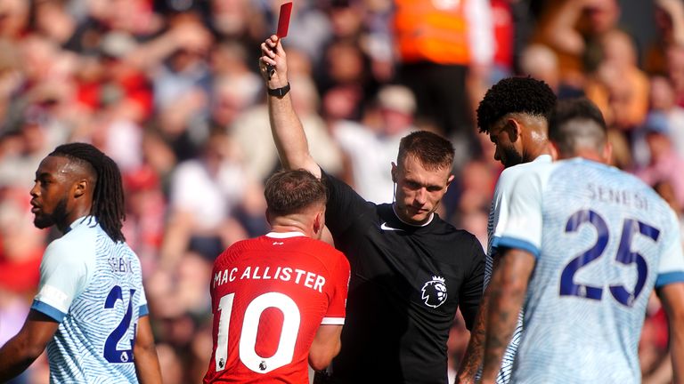Alexis Mac Allister: Liverpool midfielder’s red card against Bournemouth was overturned after an appeal