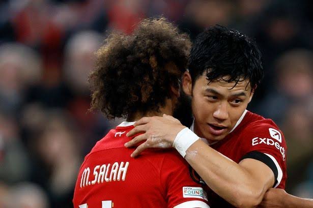 Mohamed Salah and Wataru Endo 