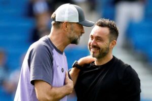 The "reason behind Liverpool rejecting Roberto De Zerbi" to take over from Jurgen Klopp is that they "won't go near him."