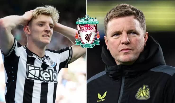 Eddie Howe of Newcastle sent a transfer notice to Liverpool over Anthony Gordon