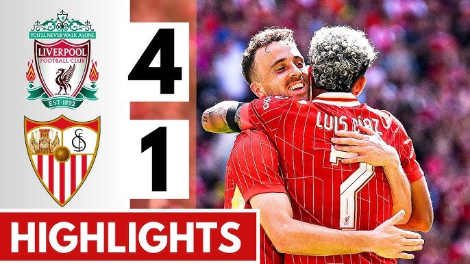 At Anfield, Jota, Diaz, and Nyoni score as Liverpool defeats Sevilla 4-1