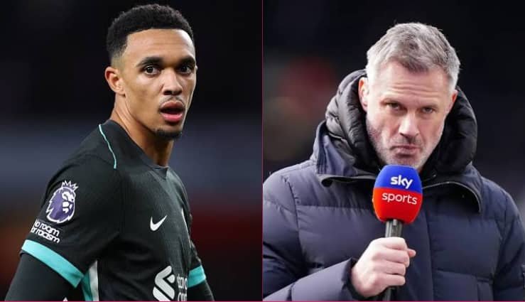 Jamie Carragher criticizes Trent Alexander-Arnold's 'odd' assertion during Liverpool tirade.