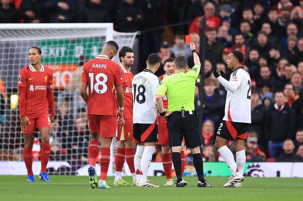 How many Liverpool matches Andy Robertson will miss following red card, with Premier League rule clarified