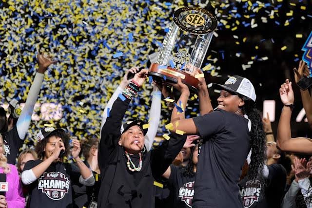 "Dawn Staley Celebrates SEC Tournament Championship with Heartwarming Family Photo"